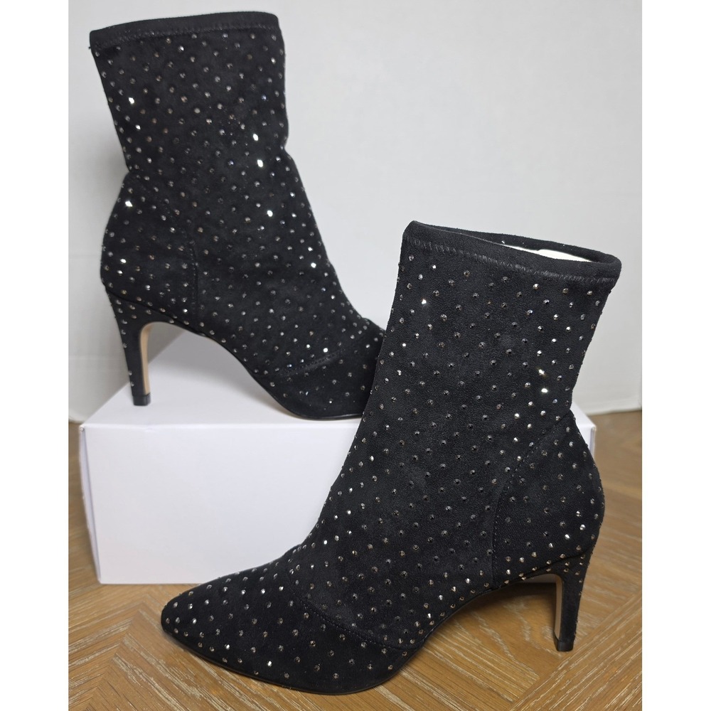 Rebecca Minkoff Colbies1 Black Studded Stiletto Ankle Sock Boots Women 5.5M NWOB